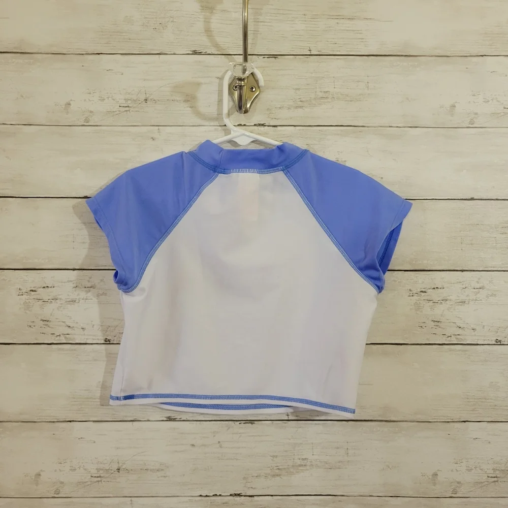 Cat & Jack Girls Short Sleeve Swim‎ Rash Guard Unicorns Are Real Size M 7/8